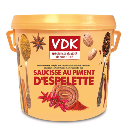 SAUCISSE AU PIMENT D’ESPELETTE 3%