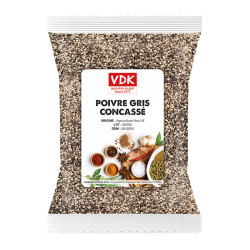 Poivre gris concassé pro – Grade D1, sac 1 kg | VDK
