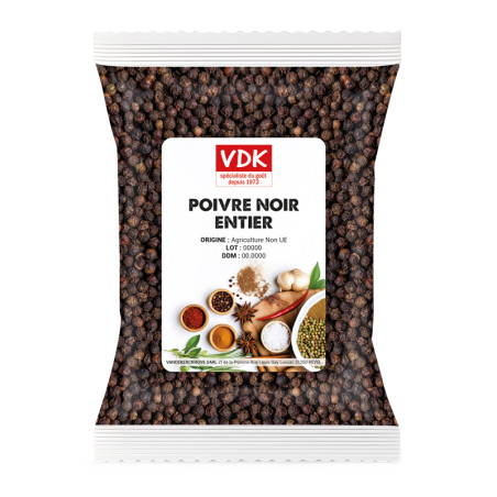 Poivre Noir Entier 1KG pour Professionnel - VDK
